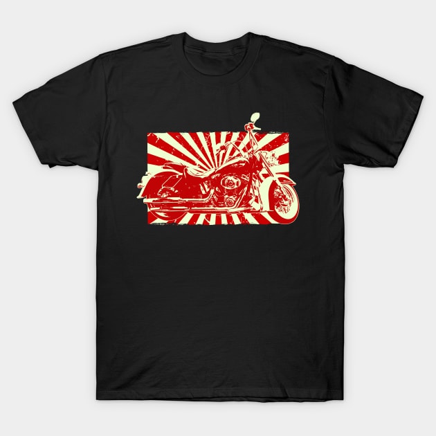Motorcycle Red On T-Shirt by Socity Shop